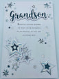 GRANDSON BIRTHDAY CARD IN BOX 3D HAND FINISHED STAR TRENDY