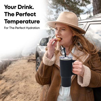Lesser & Pavey Black Drinks Cup 700ml for Hot & Cold Drinks | Durable Coffee Cups for Home & Office | Comfortable & Easy-to-Hold Coffee Mugs for Beverages & Daily Use