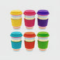 Bright Stripes Take Away Eco Travel Mug Pink Purple Green Blue Yellow Orange (Orange)