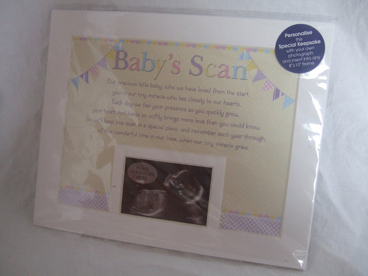 10 x 8 Sentiment Photo Mount Baby Scan Message