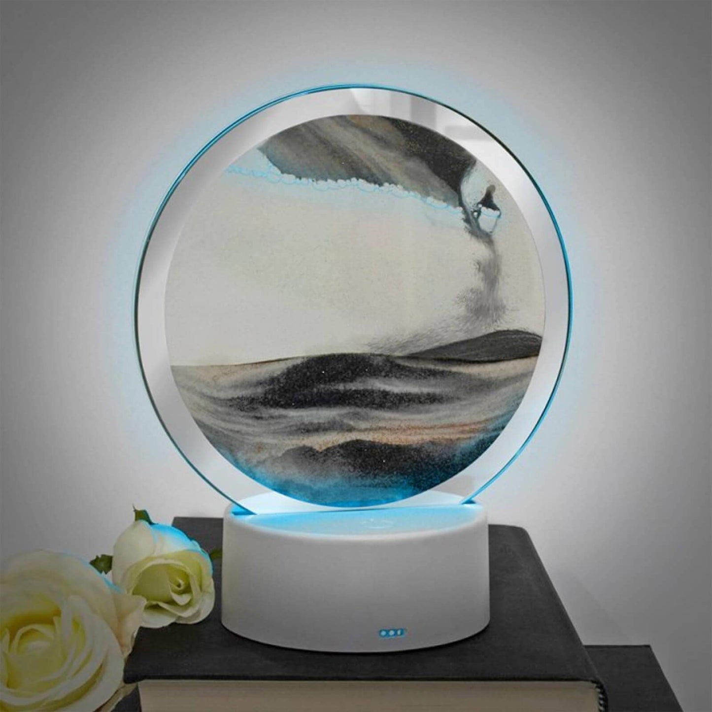 Lesser & Pavey 16cm Quicksand Table Lamp - LED Colour Changing Light with Hourglass Effect - Multiple Sand Colours - USB or Battery Powered - Ideal for Indoor Home Decor - Includes USB Power Cable