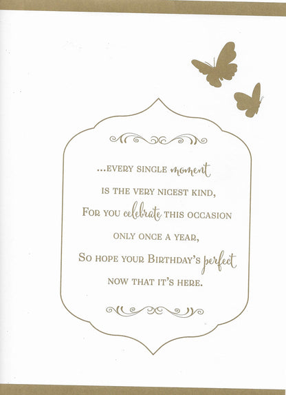 Large Wonderful Sister Birthday Card***Golden Butterfly**11 X 7 INCHES**AG3