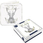 Tom Smith 10 Boxed Deluxe Square Christmas Cards Stag Design