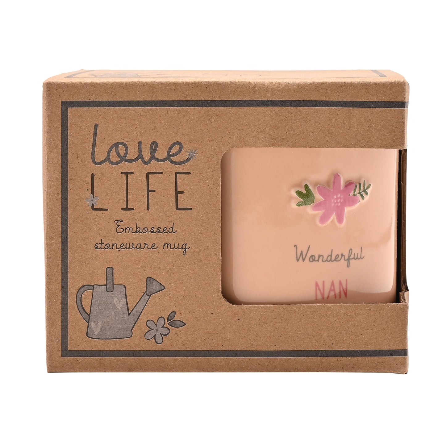 Celebrations - Love Life - 'Wonderful Nan' Family Birthday Celebration Ceramic Mug - Kitchen Gifting and Homeware for Tea, Coffee & Hot Drinks - 330ml / 11.15oz.