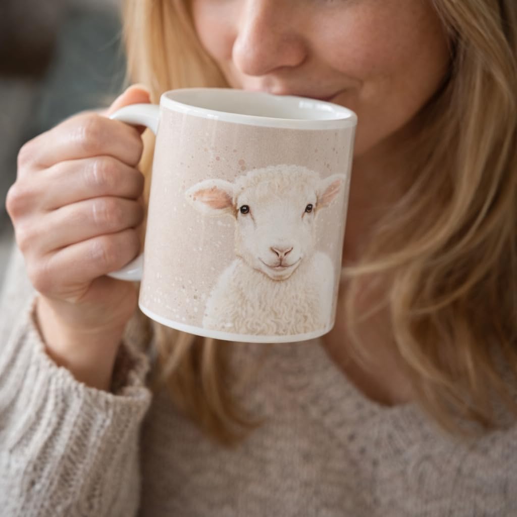 Design By Violet Ceramic Animal Mug in Gift Box – 350ml Countryside Mug for Easter, Gifting, Christmas and Birthdays