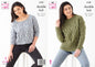 King Cole Women's Knitting Pattern, Double Knit Sweaters (6189), 34” – 46” (86cm – 117cm)