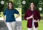 King Cole Ladies Knitting Pattern Womens Easy Knit Jacket & Top (4425)