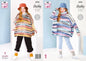 King Cole Chunky Knitting Pattern Easy Knit Childrens Round or Cowl Neck Poncho (5933)