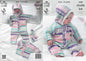 King Cole Knitting Pattern 4009 : Baby DK All-in-One, Jacket and Socks (12-20in)