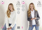 King Cole 5515 Knitting Pattern Womens Easy Knit Jacket and Sweater in Truffle and Merino Blend Aran