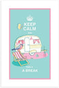 Keep Calm And Take A Break Single Tea Towel (Caravan) - Kitchen Cloth Tea Towel