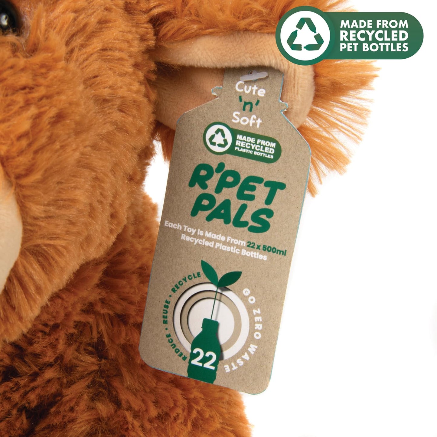 L & P Home & Gifts Lesser & Pavey Rpet pals Hughie sittin cow xl Teddy Bear For Kids | Made Up of Recycled Bottles | Stuffed Animal Soft Toys | Ideal For Birthday or Baby Gift
