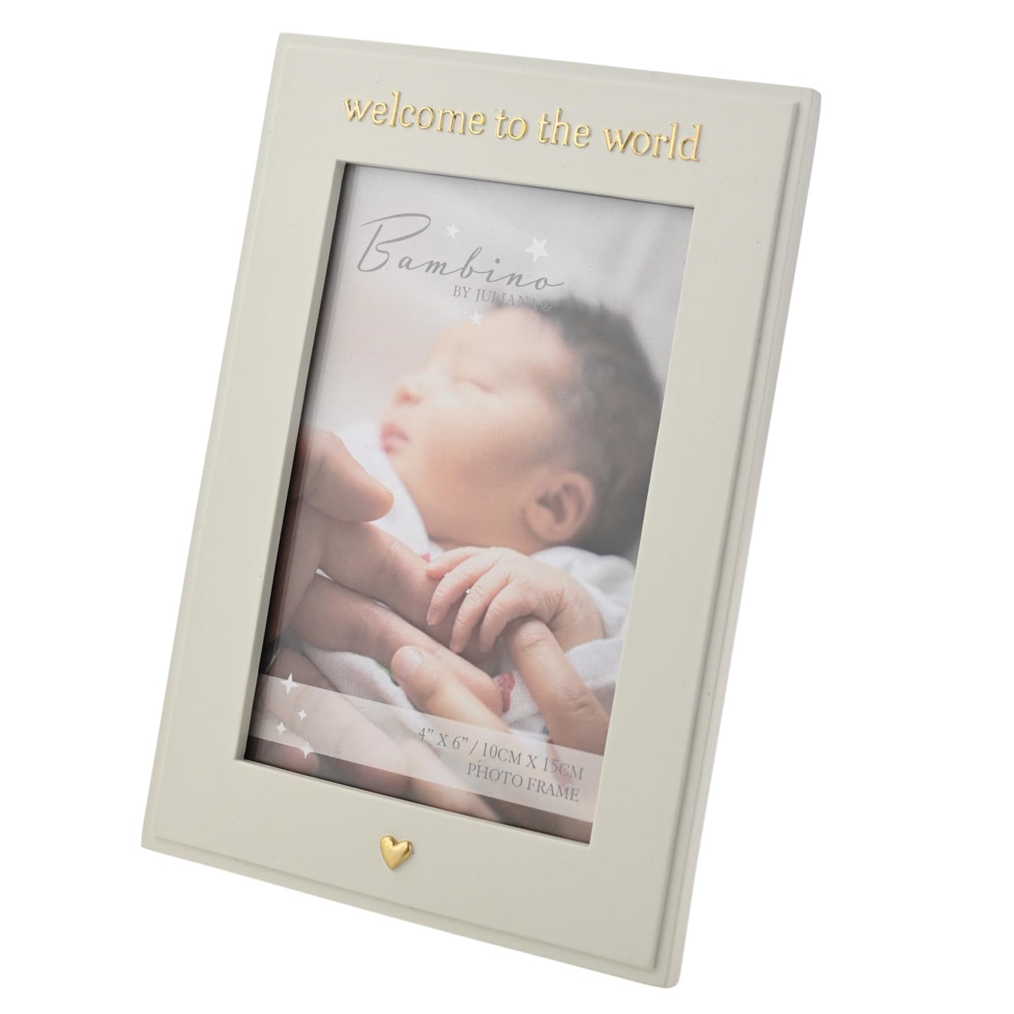 Bambino by Juliana - Vertical Horizontal Picture Photo Frame 4" x 6" 'Welcome to the World'. Gift and Display Frame Celebrating New Born Babies, Christening & Baby Shower.