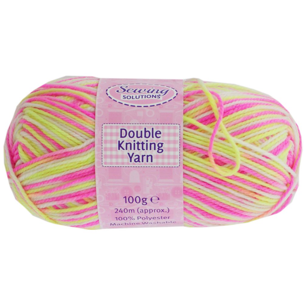 Pink and Yellow Double Knitting Yarn - 100g