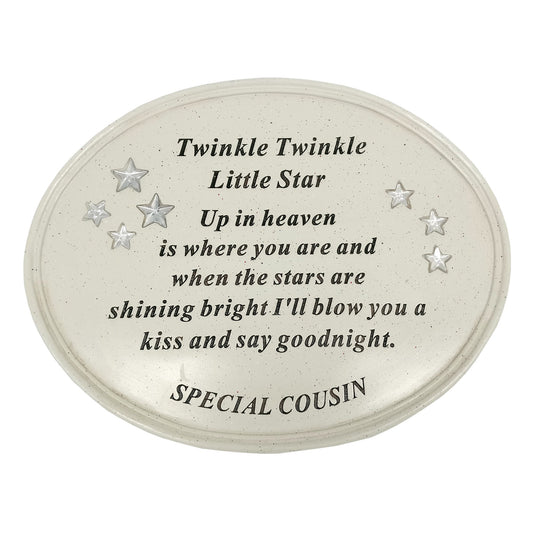 David Fischhoff Cousin oval Memorial Plaque, Cream