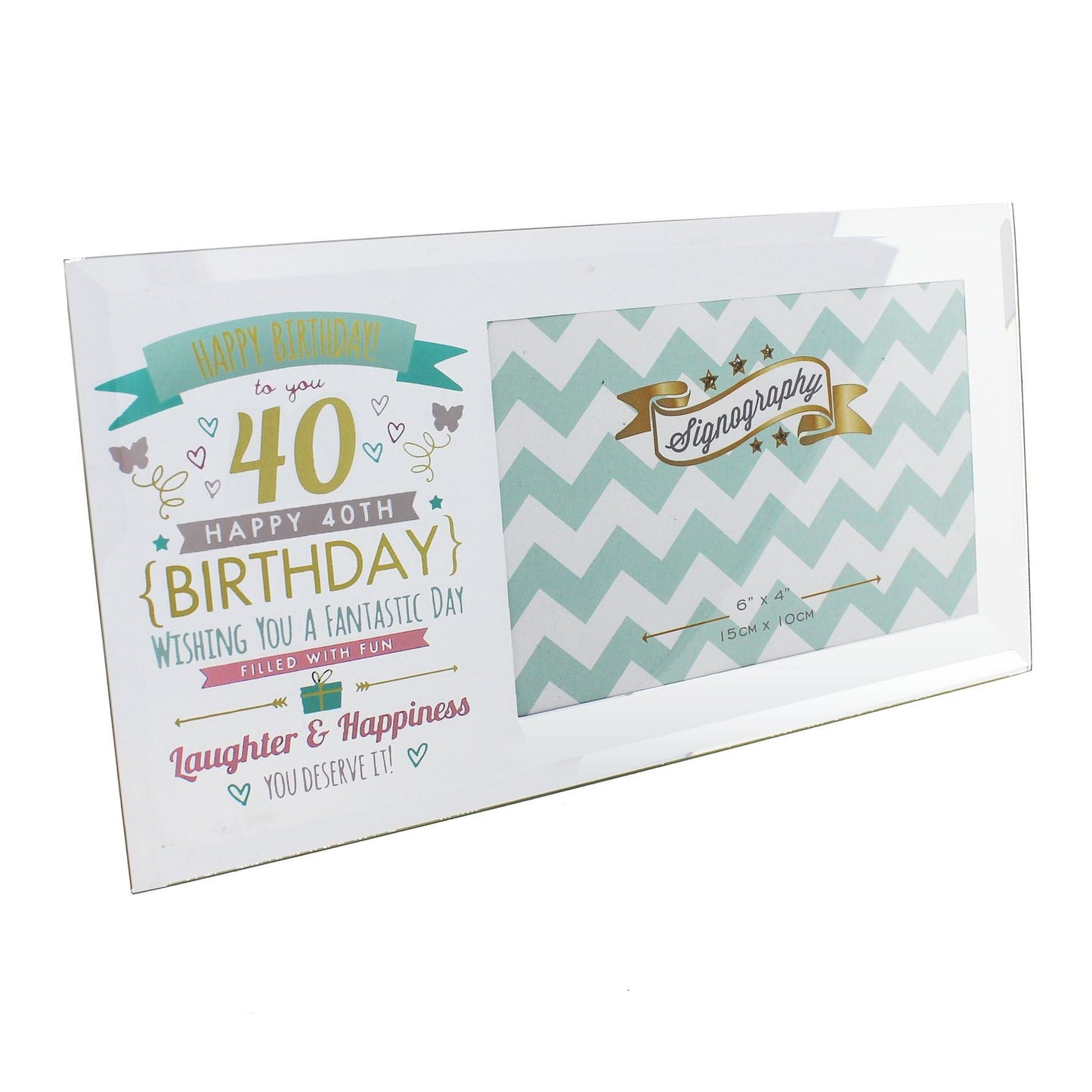 Widdop Signography Birthday Glass Frame Ladies 6" x 4" - 40th