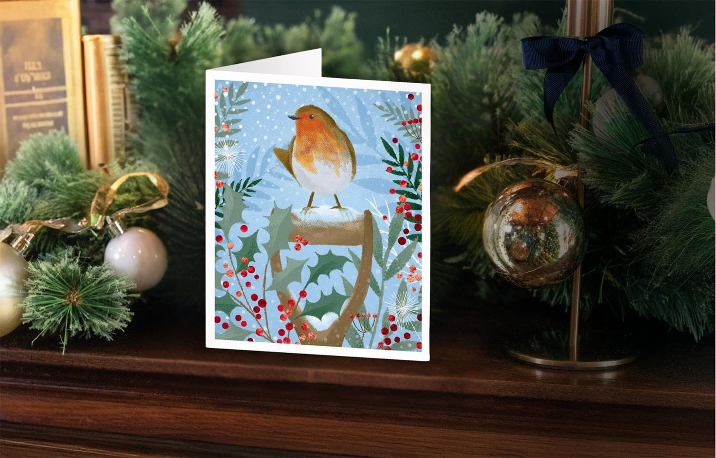Tom Smith Boxed Christmas Cards Pack - 15 Luxury Xmas Cards with Envelopes and Seals - Recycled Eco Friendly Christmas Card Set