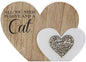 Lesser & Pavey The Leonardo Collection Laser Cut Woodcraft Heart Plaque - All you need is love and a cat