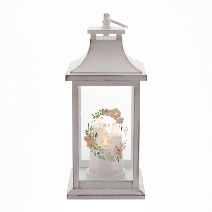 Wedding Battery Operated LED Lantern - Mr and Mrs
