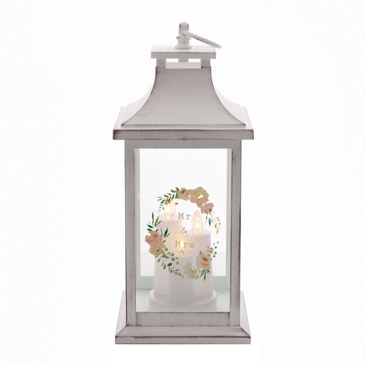 Wedding Battery Operated LED Lantern - Mr and Mrs