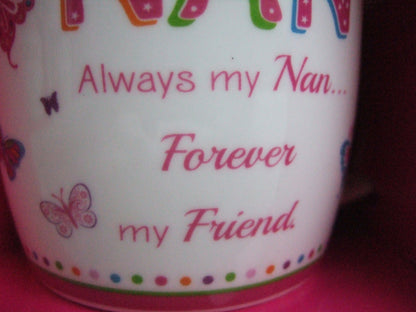 Nan Pink Butterfly Pattern Sentimental Mug