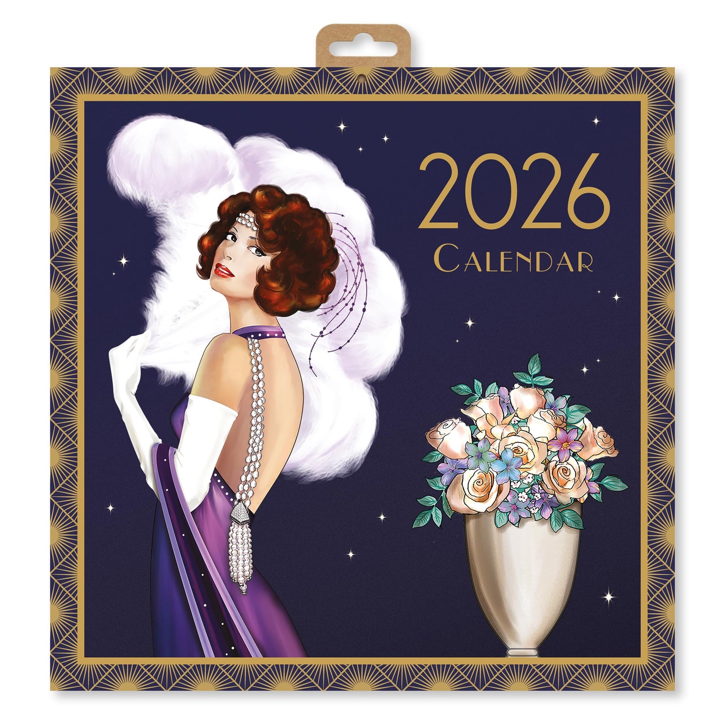 Claire Coxon Art Deco 2026 Square Wall Calendar | Monthly Planner Featuring Original Art Deco Illustrations | Elegant Decorative Calendar