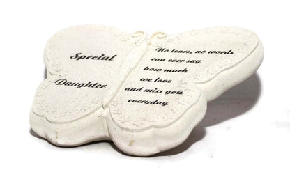 Lesser and Pavey 23cm in Loving Memory Butterfly Ornament for Daughter, Cream/Beige