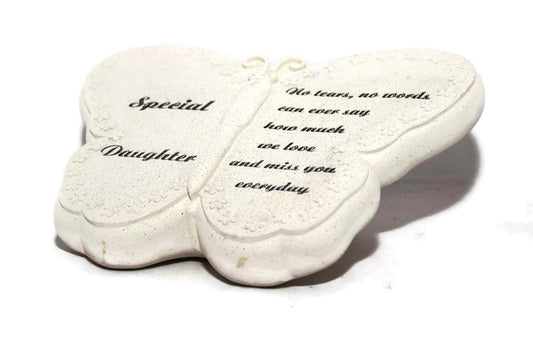 Lesser and Pavey 23cm in Loving Memory Butterfly Ornament for Daughter, Cream/Beige