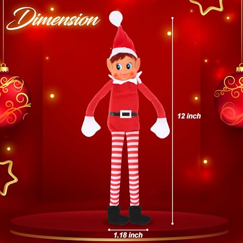 Elves Behavin' Badly Charming Red Long Leg Soft Body Vinylface Girl Elf with Hat - 30 cm