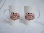 Set of 2 Fine China Latte Mugs - Pig and Piglets Design