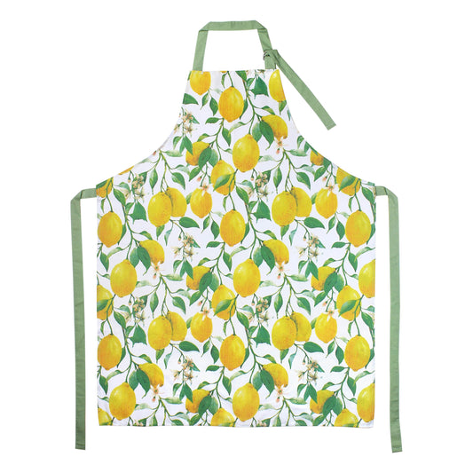 Lesser & Pavey Lemon Grove Apron For Cooking & Work | Cotton Material Adjustable Neck Strap Apron with Center Pocket | Long Ties for Chef, Women & Men Ideal For Cooking, Parties & Wedding Works
