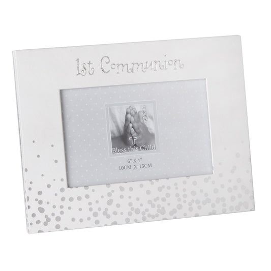 Bless This Child "1st Communion" 6x4 Photo Frame With Dots