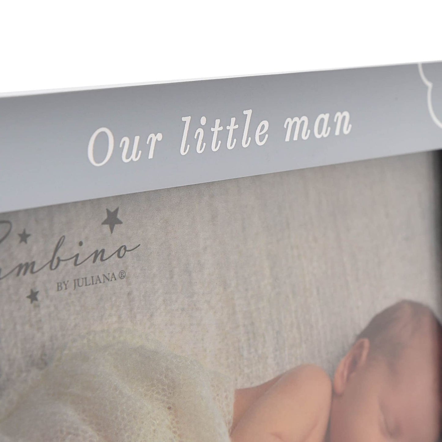 Baby 6" x 4" Photo Frame by Bambino Moon and Stars - Our Little Man/Blue