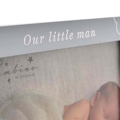 Baby 6" x 4" Photo Frame by Bambino Moon and Stars - Our Little Man/Blue