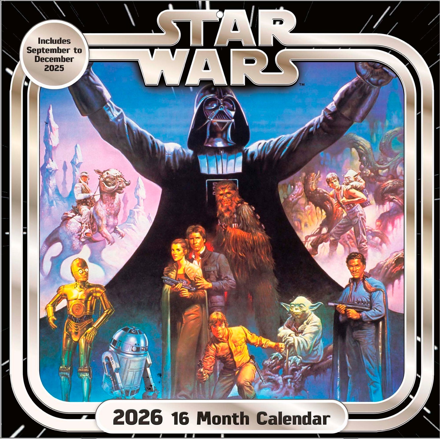 Pyramid International STAR WARS (Classic) 2026 Square Wall Calendar – Official 16-Month Sci-Fi Calendar Featuring Iconic Characters – Gift for Star Wars Fans & Collectors