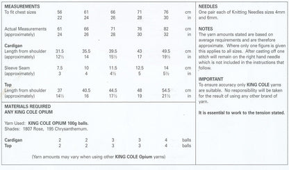 King Cole 4473 Knitting Pattern Girls Cardigan and Sweater in Opium