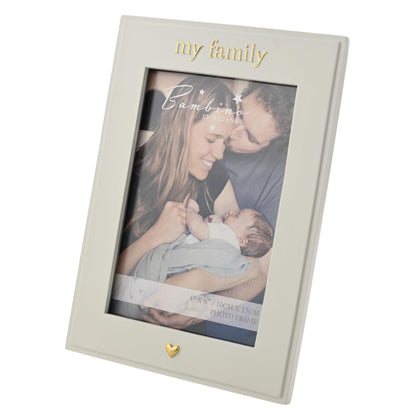 Bambino by Juliana - White Vertical Horizontal Picture Photo Frame 4" x 6" 'My Family'. Gift and Display Frame Celebrating New Born Babies, Christening & Baby Shower.