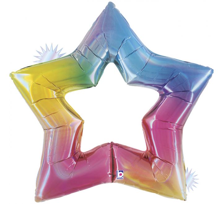 48in LINKING STAR OPAL RAINBOW FOIL BALLOON