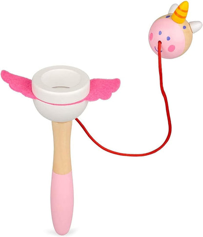 Tobar 38189 WOODEN UNICORN AND DRAGON CUP AND BALL, Tan, 15.5 cm  one supplied at random