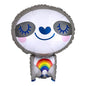 16" Sloth & Rainbow Balloons