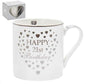 Ceramic 21st Birthday Mug | Gold Hearts | 1 Piece - 8x8x9 cm