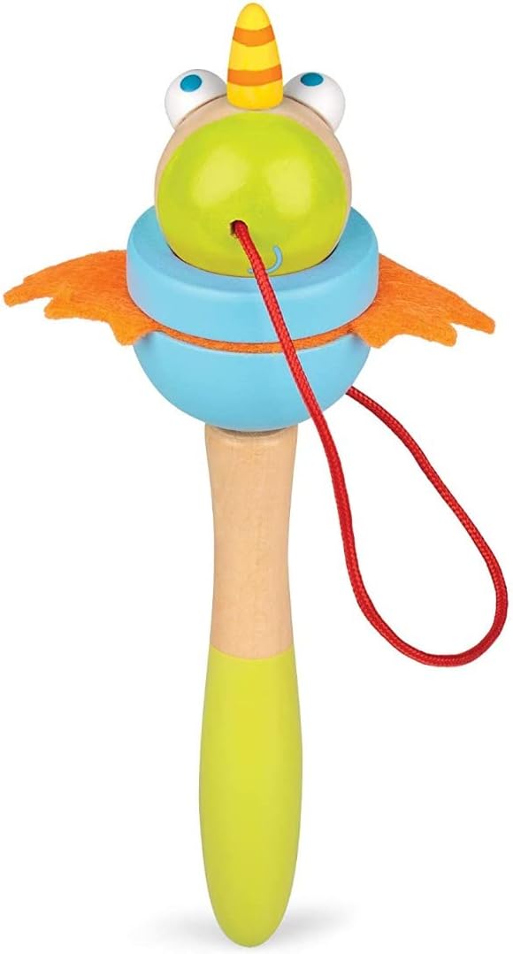 Tobar 38189 WOODEN UNICORN AND DRAGON CUP AND BALL, Tan, 15.5 cm  one supplied at random