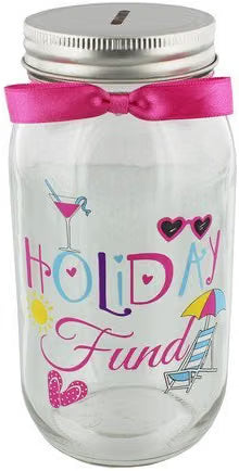 Pennies & Dreams Glass Holiday Fund Money Box Jar