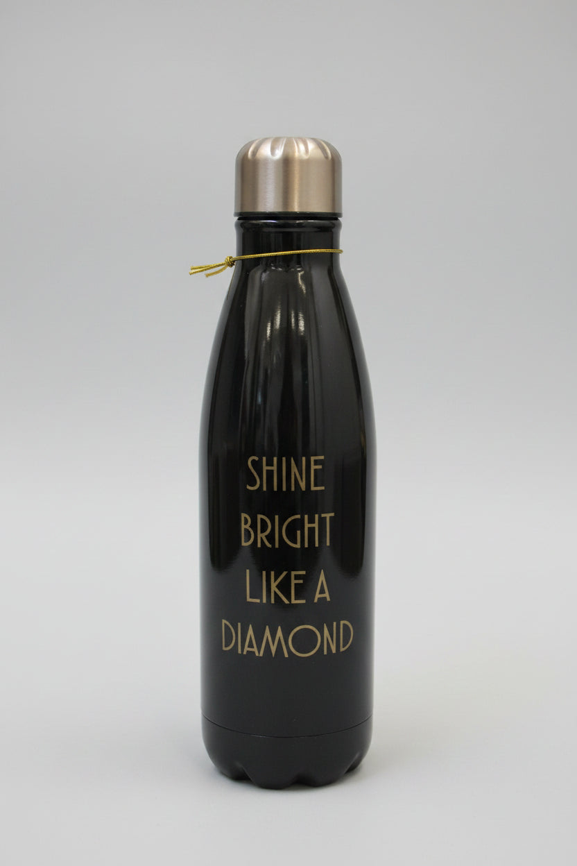 Shine Bright Like A Diamond Black Metal Water Bottle LP41357