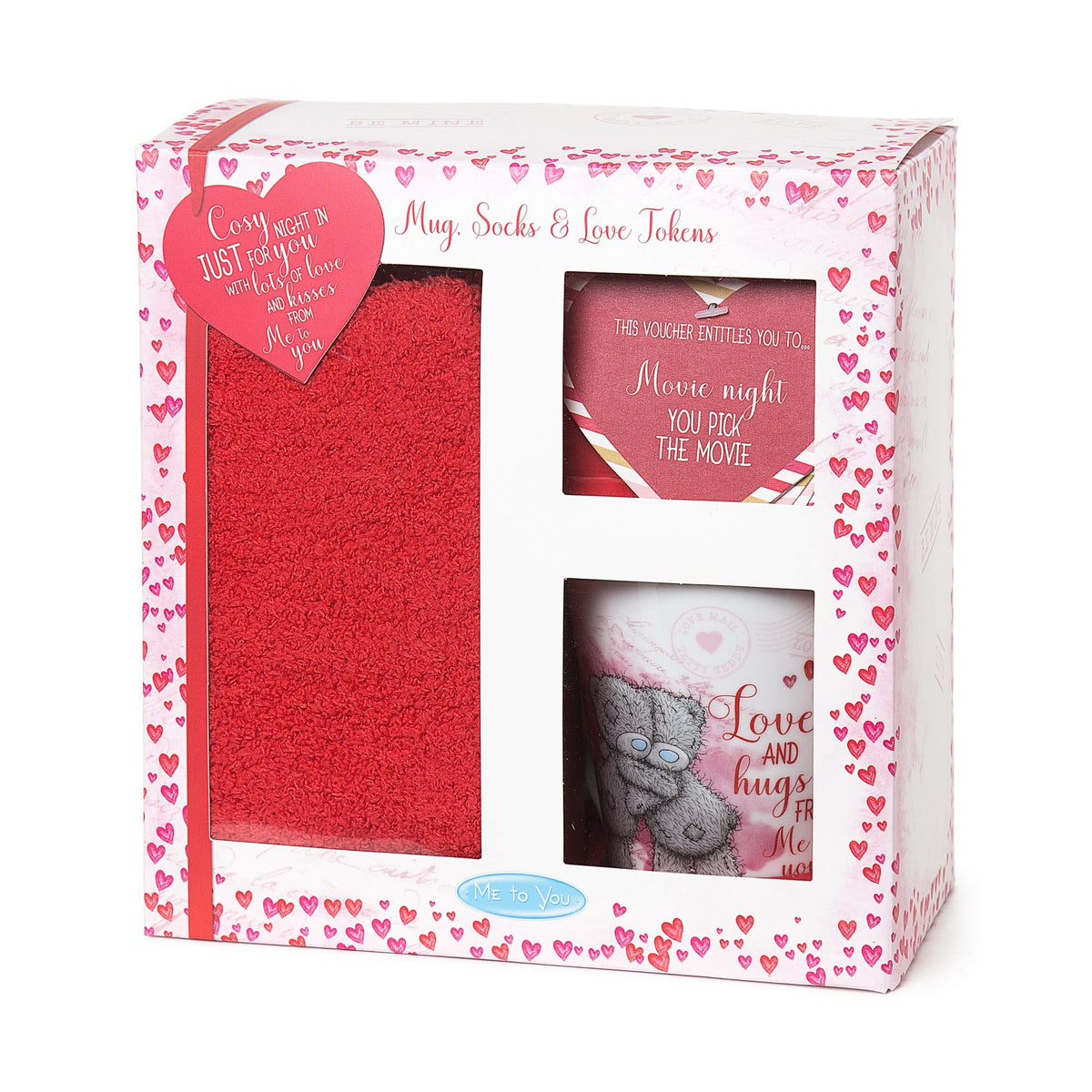 Me to You Ceramic VGZ01008 Tatty Teddy 'Night Set-Mug, Socks and Love Tokens-Valentines Gift