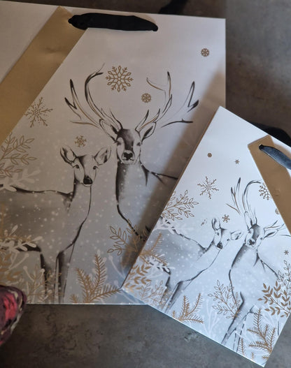 Reindeer Christmas Gift Bags 4pk