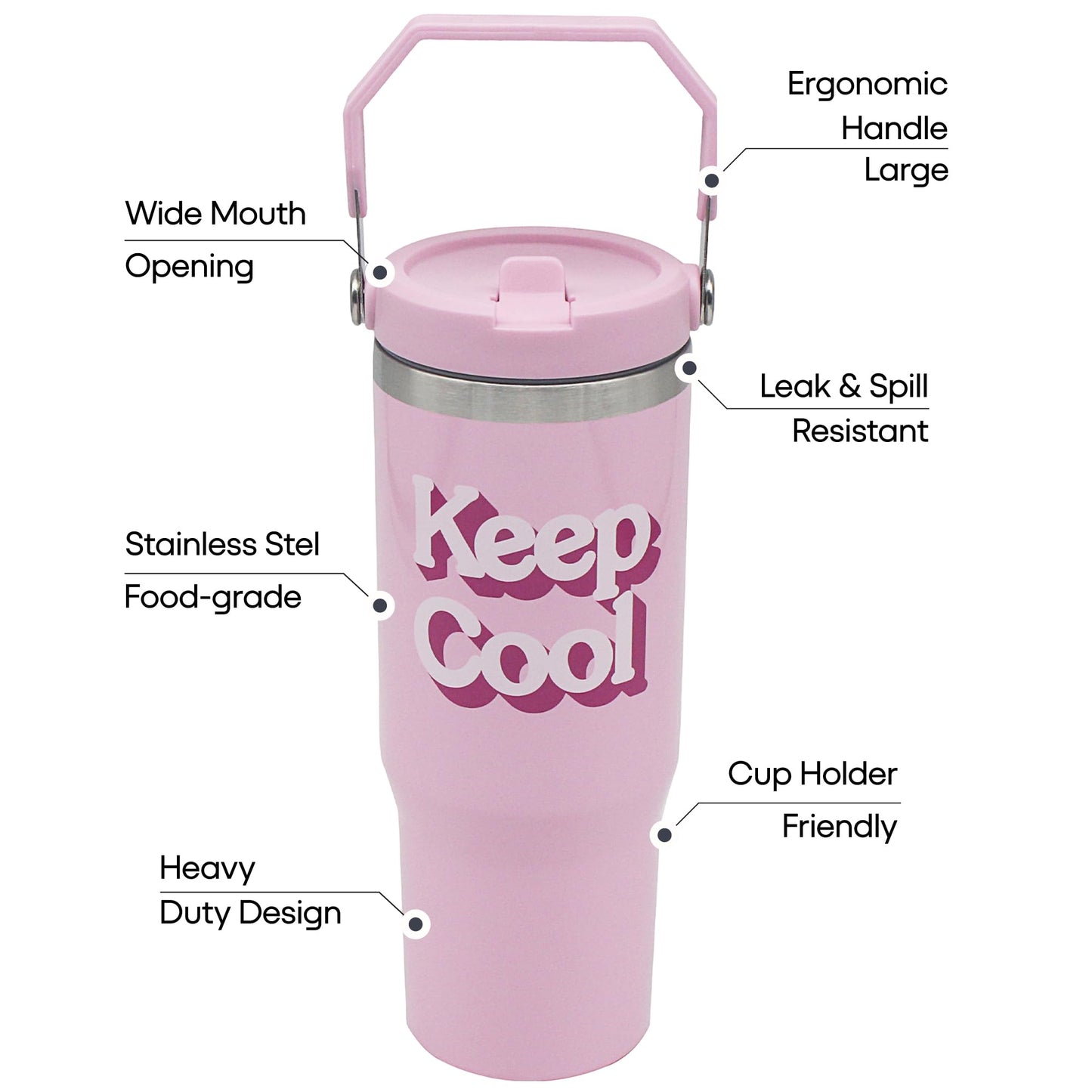 Lesser & Pavey Pink Drinking Glasses for Water & Cold Drinks