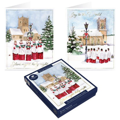 Tom Smith Boxed Christmas Cards Pack - 15 Luxury Xmas Cards with Envelopes and Seals - Recycled Eco Friendly Christmas Card Set
