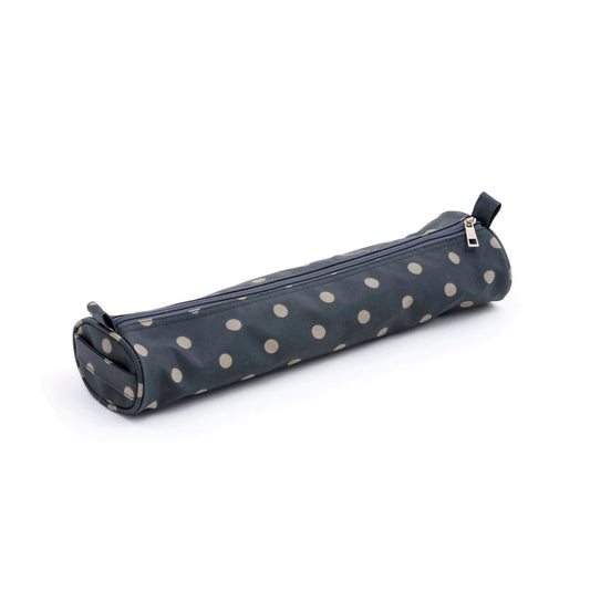Soft Knitting Pin Case (Matt PVC) - Charcoal Polka Dot | Hobby Gift MR4699³ | 10x42x5½ cm