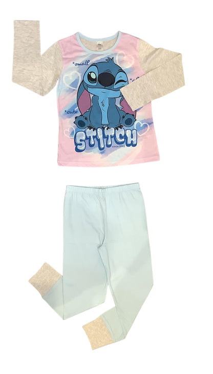 Disney Lilo & Stitch, Girls 2 Piece Pyjamas Set Featuring Stitch, Multicoloured, Age 5-12 Years